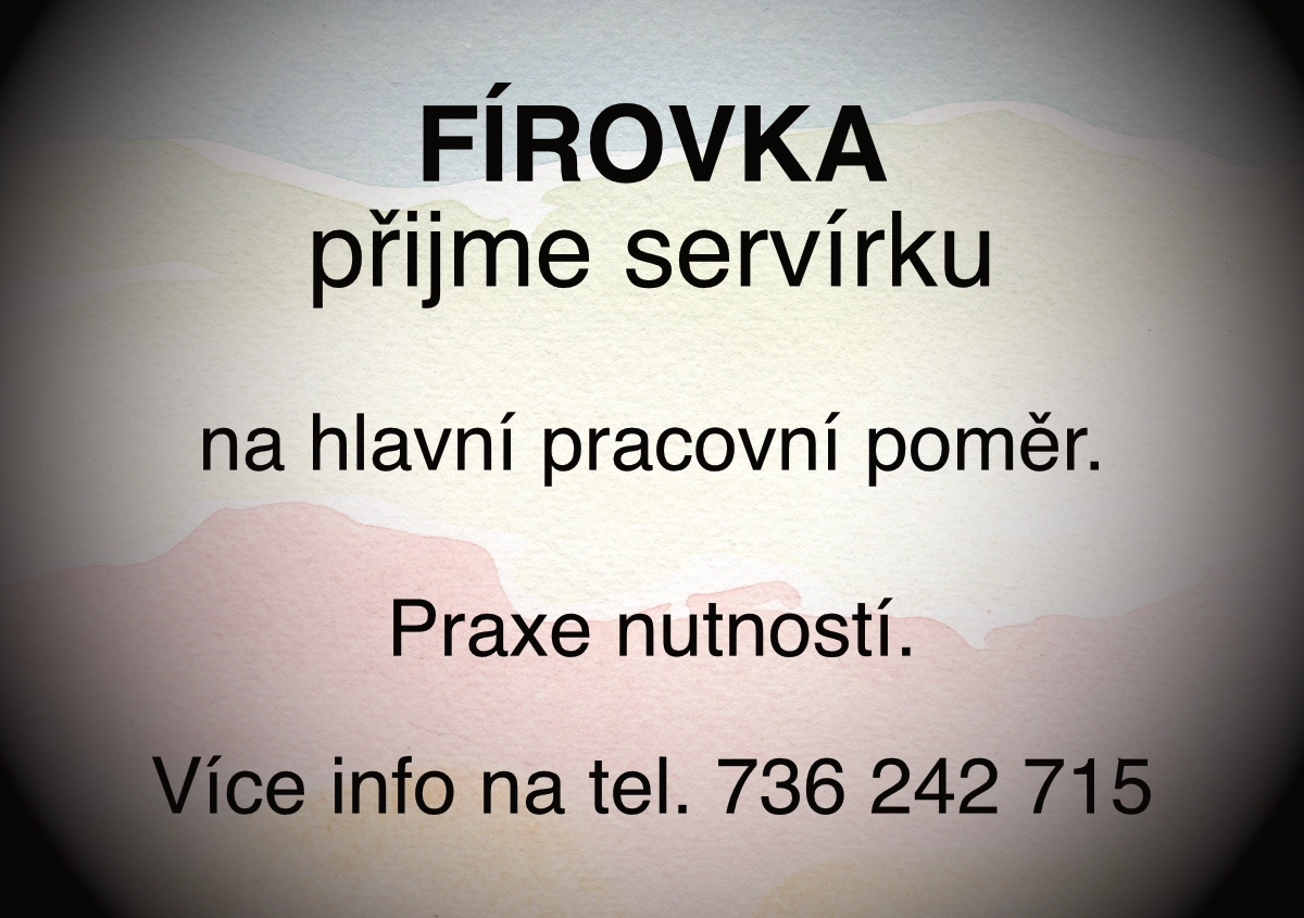 Inzerát - servírka na HPP
